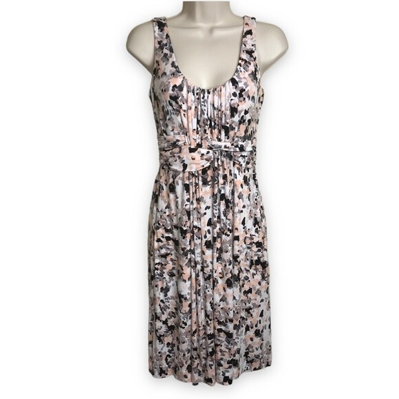 Soma Sleeveless Wrap Cumberbund Empire Waist Soft Rayon Peach Gray Dress XS - Picture 1 of 14